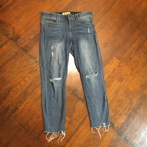 Democracy Slimming Stretch Denim Jeans Distressed